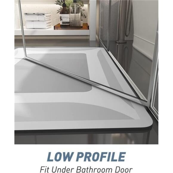 Bath Rug-Quick Dry Absorbent Rubber Backed Thin Bathroom Rugs Fit Under Door - Picture 4 of 6